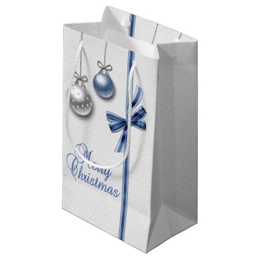 輝くエレガントクリスマスボール スモールペーパーバッグ (正面アングル)
