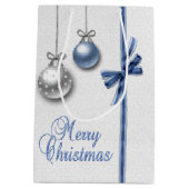 輝くエレガントクリスマスボール ミディアムペーパーバッグ (裏面)