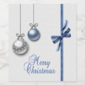 輝くエレガントクリスマスボール ワインラベル (シングルラベル)