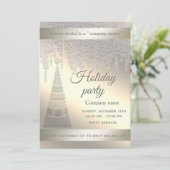 輝くエレガント輝くス企業のクリスマパーティー 招待状 (スタンド正面)