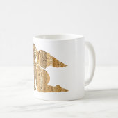 輝くエレガント黄金の天使の天空の白 コーヒーマグカップ (正面右)