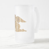 輝くエレガント黄金の天使の天空の白 フロストグラスビールジョッキ (正面右)