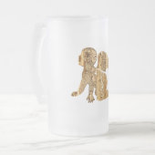 輝くエレガント黄金の天使の天空の白 フロストグラスビールジョッキ (正面左)