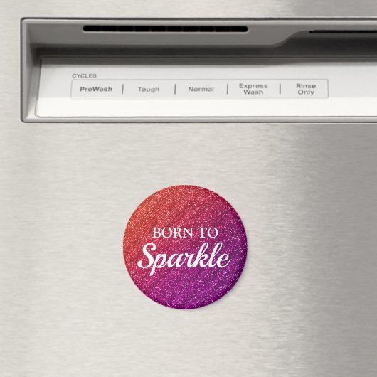 輝くオレンジと紫のグリッターと輝く生まれための マグネット (インサイチュ (食洗機))
