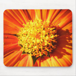 輝くオレンジの花のマクロマウスパッド 写真 マウスパッド