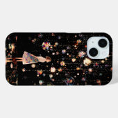 輝くオーブ 星空の夜 iPhone 15 カバー (裏面 (横))