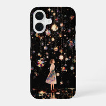 輝くオーブ 星空の夜 iPhone 16 カバー