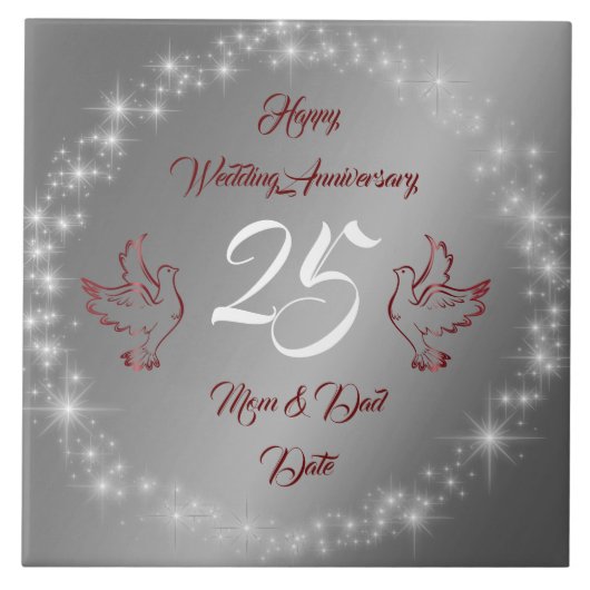 輝くカスタマイズシルバー25周年記念 タイル (正面)