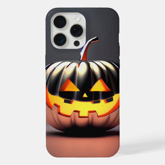 輝くカボチャのハロウィン iPhoneケース (裏面)