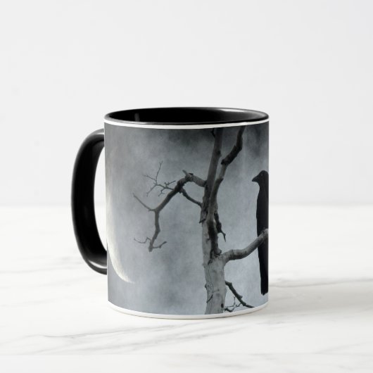 輝くカラス マグカップ (正面左)