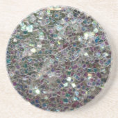 輝くカラフルなシルバーモザイク コースター (正面)