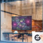 輝くカラフル抽象芸術モダンフラクタル芸術 ウィンドウサイン (カフェ窓)