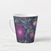 輝くカラフル抽象芸術モダンフラクタル芸術 カフェラテマグ (左アングル)