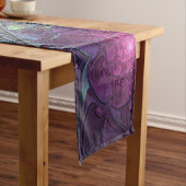 輝くカラフル抽象芸術モダンフラクタル芸術 ショートテーブルランナー (インサイチュ)