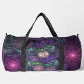 輝くカラフル抽象芸術モダンフラクタル芸術 ダッフルバッグ (正面)