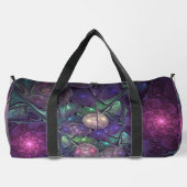 輝くカラフル抽象芸術モダンフラクタル芸術 ダッフルバッグ (裏面)