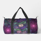 輝くカラフル抽象芸術モダンフラクタル芸術 ダッフルバッグ (正面)