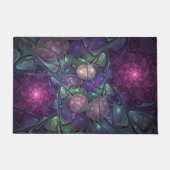 輝くカラフル抽象芸術モダンフラクタル芸術 ドアマット (正面)