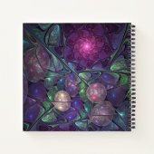 輝くカラフル抽象芸術モダンフラクタル芸術 ノートブック (裏面)