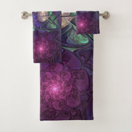 輝くカラフル抽象芸術モダンフラクタル芸術 バスタオルセット