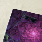 輝くカラフル抽象芸術モダンフラクタル芸術 ビーチタオル (インサイチュ)