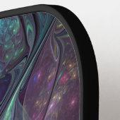 輝くカラフル抽象芸術モダンフラクタル芸術 ピックルボールラケット (左詳細)