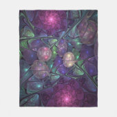 輝くカラフル抽象芸術モダンフラクタル芸術 フリースブランケット (正面)