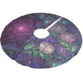 輝くカラフル抽象芸術モダンフラクタル芸術 ブラッシュドポリエステルツリースカート (アングル)