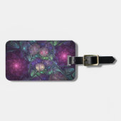 輝くカラフル抽象芸術モダンフラクタル芸術 ラゲッジタグ (正面横)