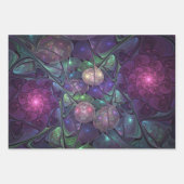 輝くカラフル抽象芸術モダンフラクタル芸術 ラッピングペーパーシート (正面3)