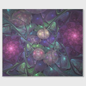 輝くカラフル抽象芸術モダンフラクタル芸術 ラッピングペーパー (フラット)