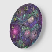輝くカラフル抽象芸術モダンフラクタル芸術 ラージ壁時計 (傾斜)