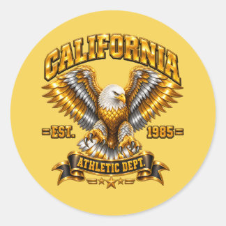 輝くカリフォルニアアスレチック部門1985ラウンドステッカー ラウンドシール