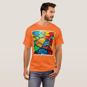 輝くガラスモザイク: 宝石のような色彩 Tシャツ (正面フル)