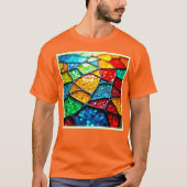 輝くガラスモザイク: 宝石のような色彩 Tシャツ (正面)