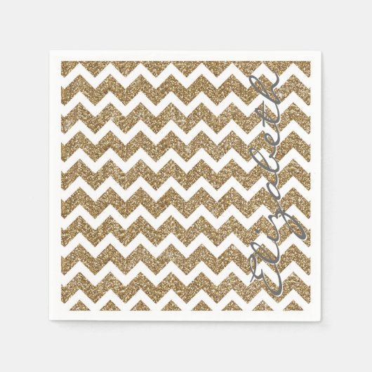 輝くガーリーフェイクグリッター効果 スタンダードカクテルナプキン (正面)