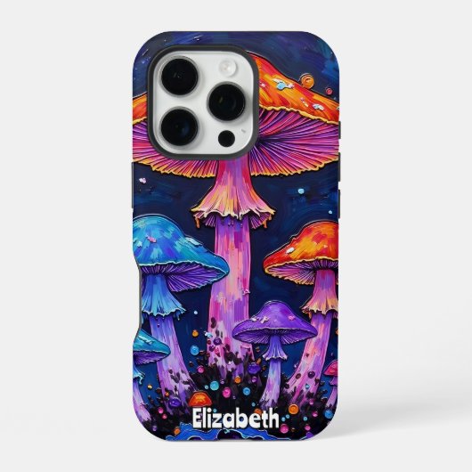 輝くキノコの林 iPhoneケース (裏面)