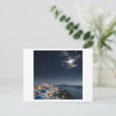 輝くギリシャのサントリーニ上空の夢のような夜空 ポストカード (スタンド正面)