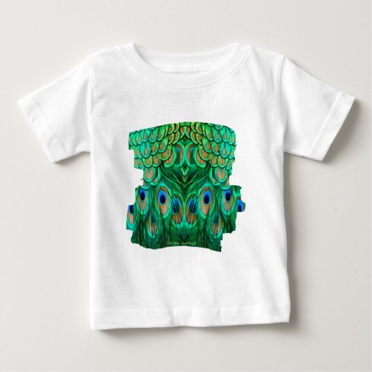輝くクジャクの羽根 ベビーTシャツ (正面)
