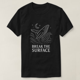 輝くクジラのラインアート オーシャンパワー Tシャツ