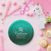 輝くクラウングリーン ペーパープレート (パーティー)