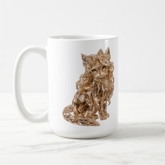 輝くクリスタルの可愛い猫のラグジュアリー コーヒーマグカップ