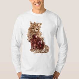輝くクリスタル かわいい猫 ゴールデンピンク Tシャツ