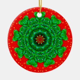 輝くクリスマスのフラクタル セラミックオーナメント