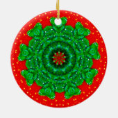 輝くクリスマスのフラクタル セラミックオーナメント (裏面)