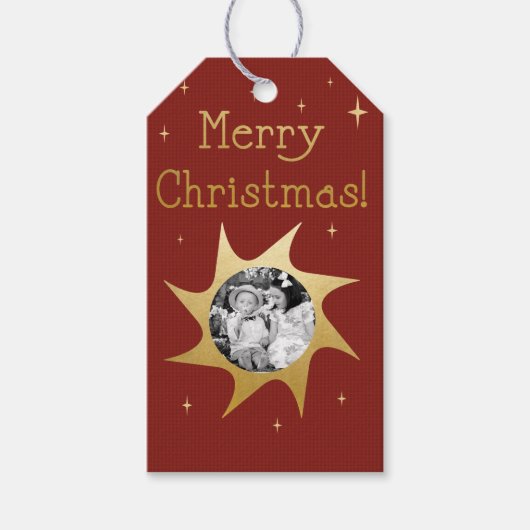 輝くクリスマスの願い – 贈り物ラベル ギフトタグ (正面)