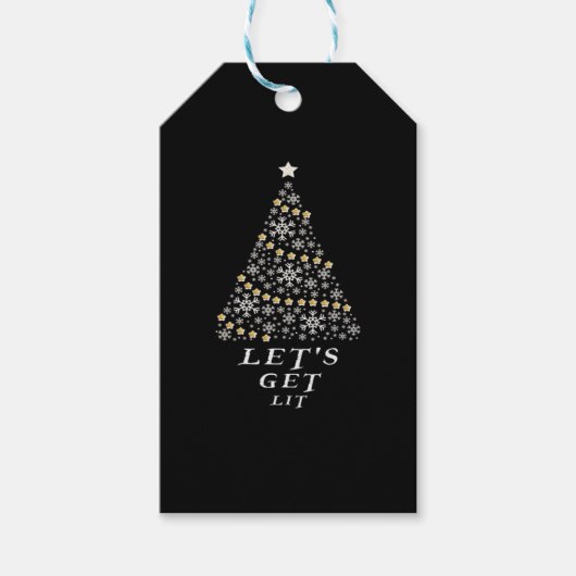 輝くクリスマスギフトに最適 - Let's Get Lit ギフトタグ (正面)