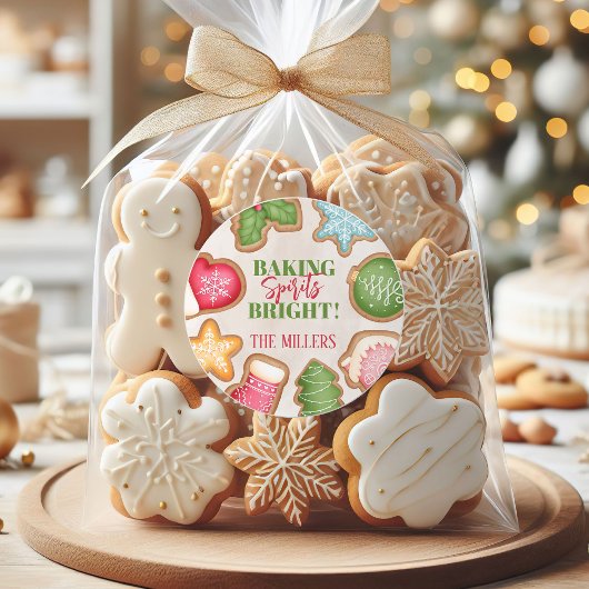 輝くクリスマスクッキー ラウンドシール