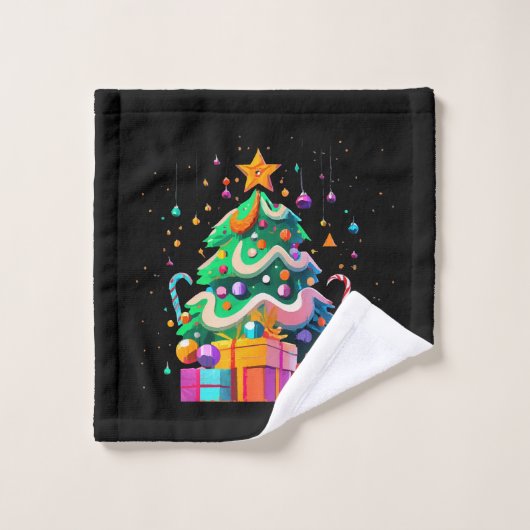 輝くクリスマスツリーの魔法 ウォッシュタオル (ウォッシュタオル)