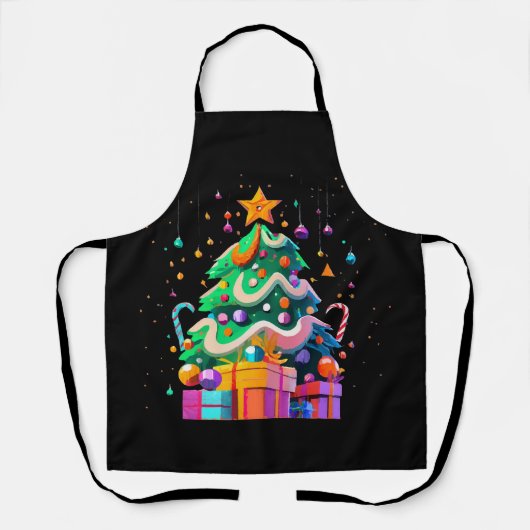 輝くクリスマスツリーの魔法 エプロン (正面)